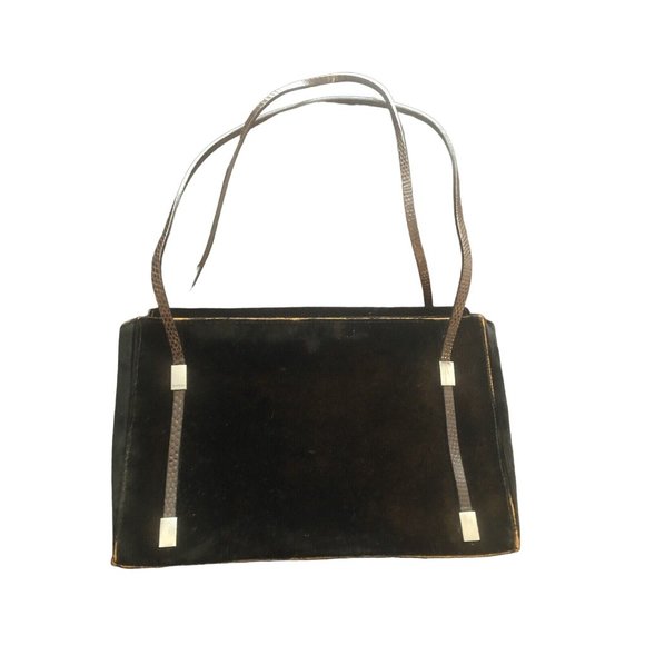 Gucci brown velvet purse with python straps - Picture 7 of 12